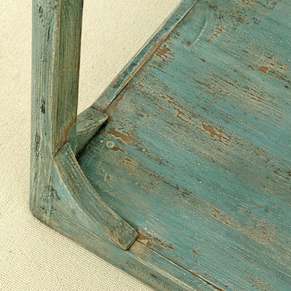 Artissance Versatile Peking Ming Side Table With Weathered Soft Aqua Wash, 24 Inch Tall