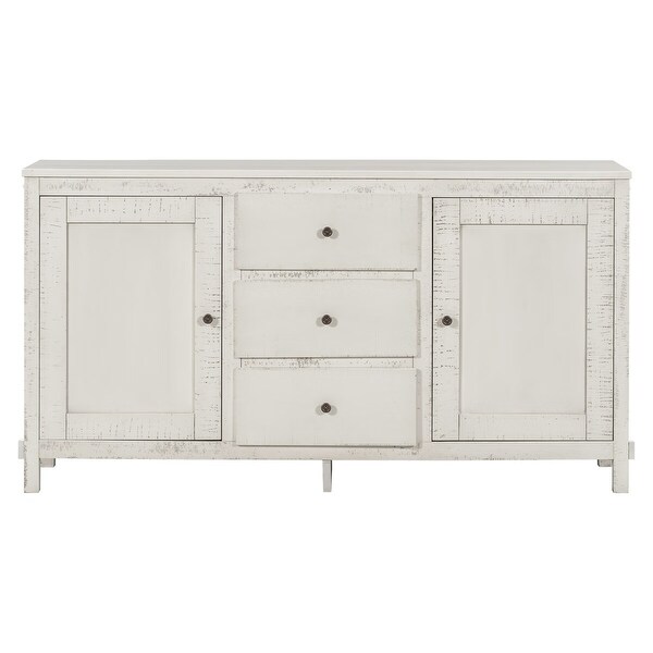 Merax Retro Sideboard Console Table with 2 Cabinets and 3 Drawers