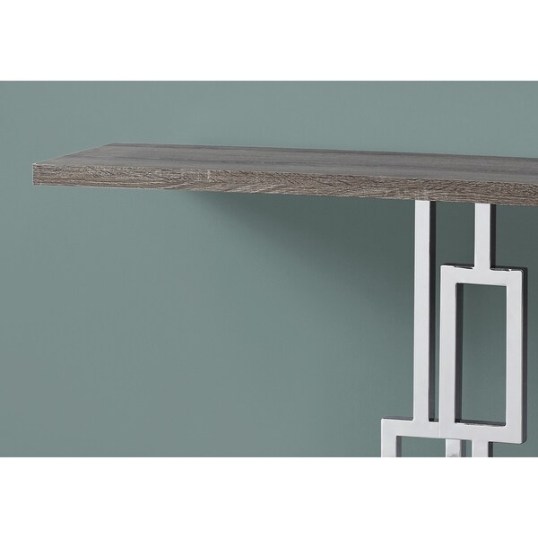 Accent Table, Console, Entryway, Narrow, Sofa, Living Room, Bedroom, Metal, Laminate, Glossy Chrome, Contemporary, Modern