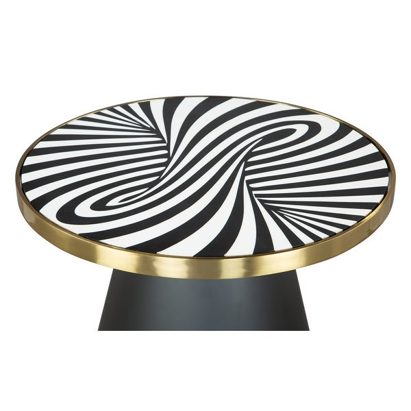Fission Side Table White, Gold and Black - 18.1