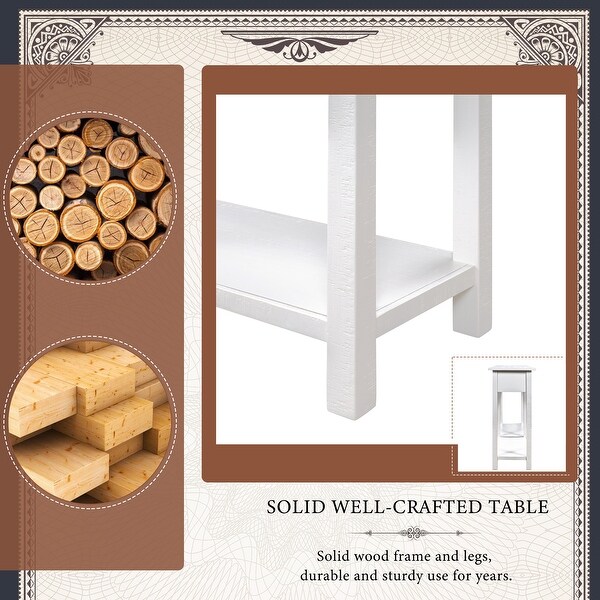 Rustic Brushed Texture Entryway Table Console Table With Drawer And Bottom Shelf For Living Room,coffee, Sofa and End Tables