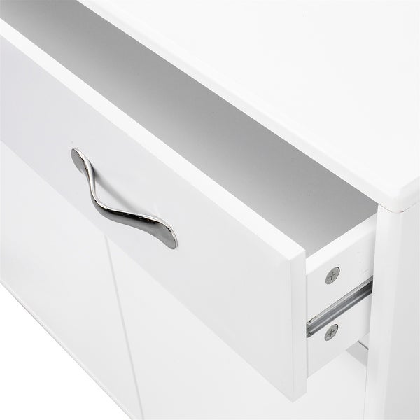 Two Doors Side Table-Grey,3 Times Painting Process,Simple design
