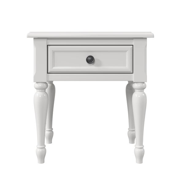 Wood 1 Drawer Nightstand for Nursery, Kid's Room, Bedroom, White