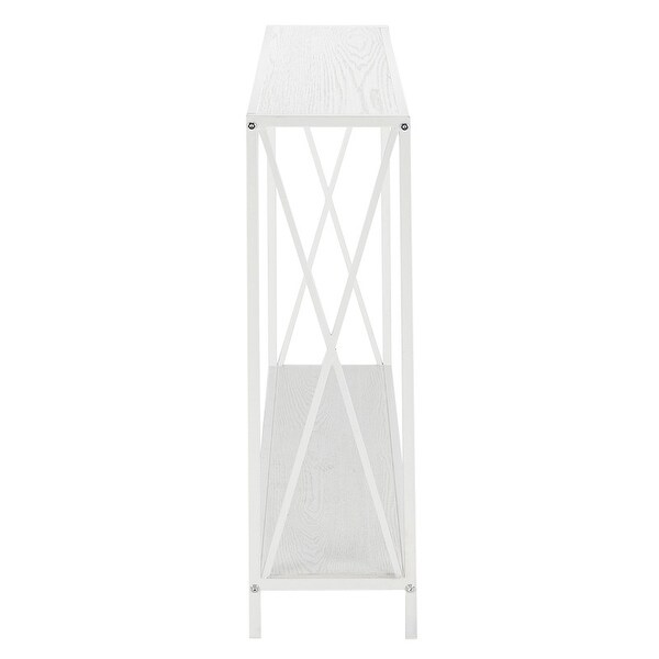 Iron Frame Wood Grain Side Table