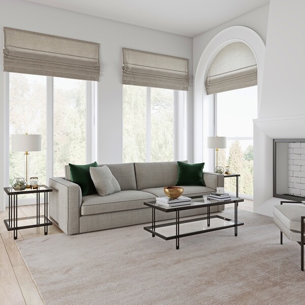 Inez Modern Metal and Glass Side Table