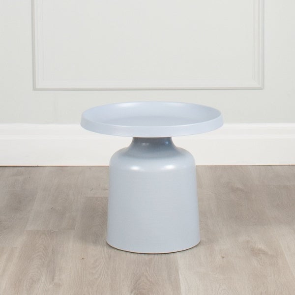 Klay Minimalist Metal Pedestal Side Table, 20-inch Diameter