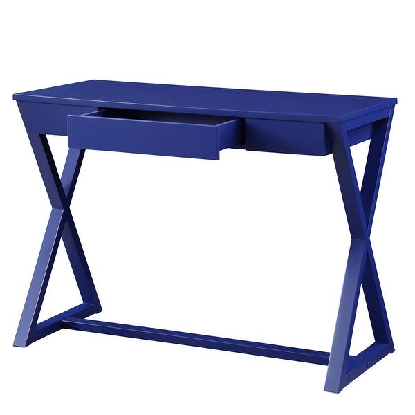 Nalo Console Table in Black Finish with Rectangular Table Top and X Shape Wooden Base for Entryway, Living Room