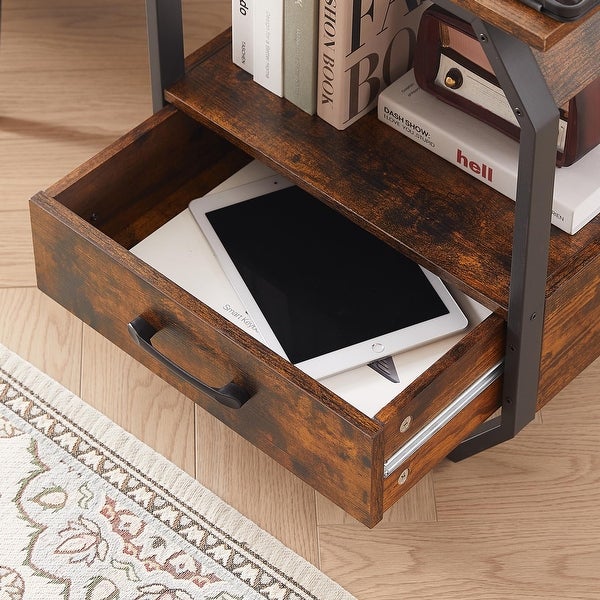 End Table/Side Table with Charging Station,Nightstand with 1 drawer