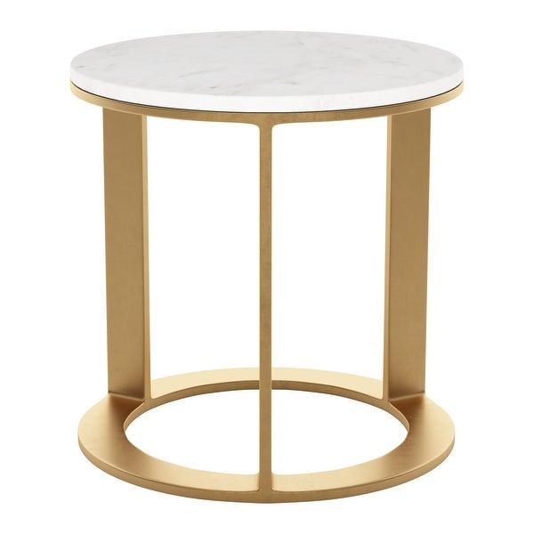Helena Marble Side Table White and Gold