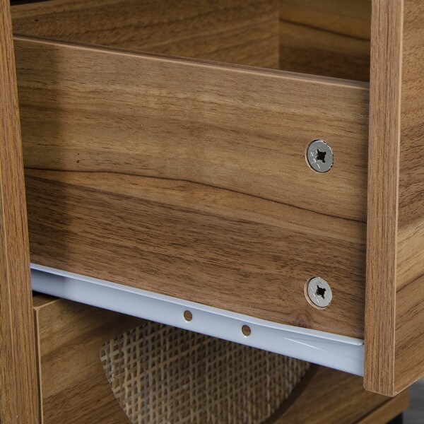 2 Drawer side table,Nightstand Bedroom Storage Drawer Table