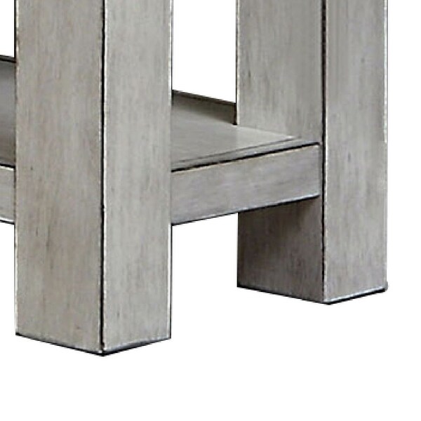 Transitional Wooden Console Table with 4 Drawers and Open Shelf, White