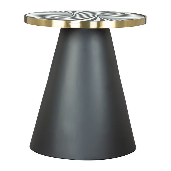 Fission Side Table White, Gold and Black - 18.1