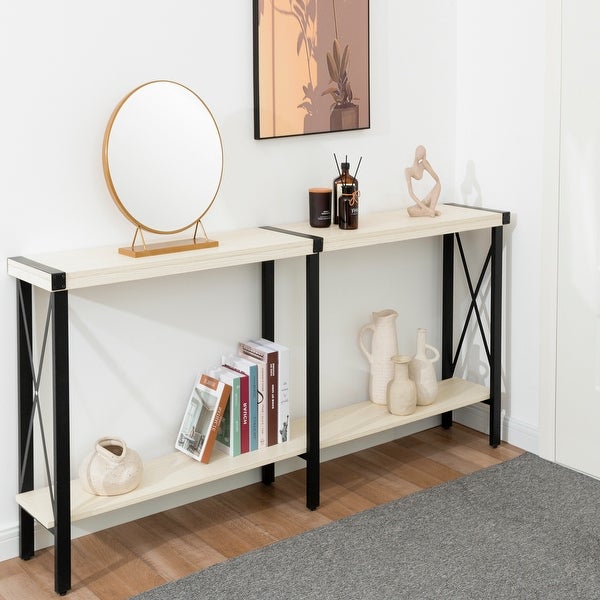 Console Table, Long Sofa Table with Shelf for Living Room and Entryway