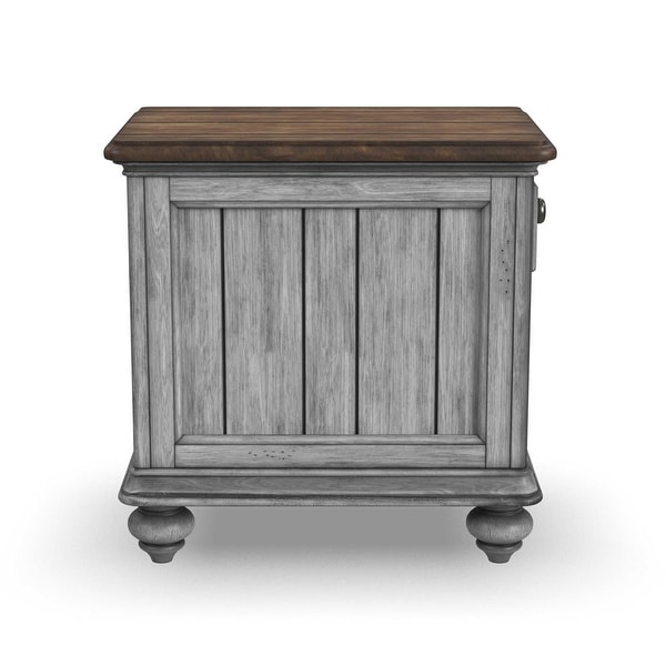 Homestyles Plymouth Brown Wood Chairside Table - 16