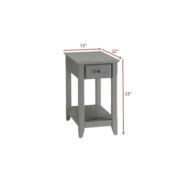 Side Table, Sofa Table Snack Table with Bottom Shelf and 1 Drawer