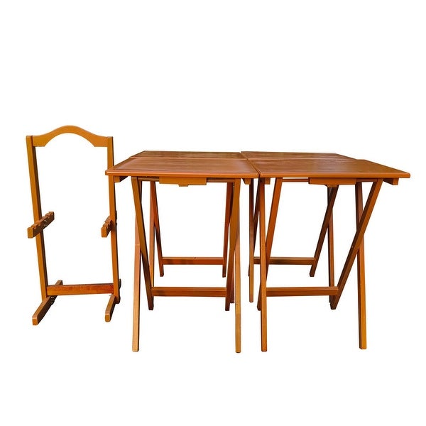 Classic Folding TV Trays Tables,Snack Table, Side Table for Eating at Couch, Easy Assembly (Set of 4)