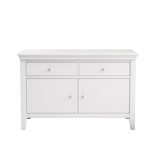 Traditional Concise Style White Solid Wood Dresser with Ample Storage Space