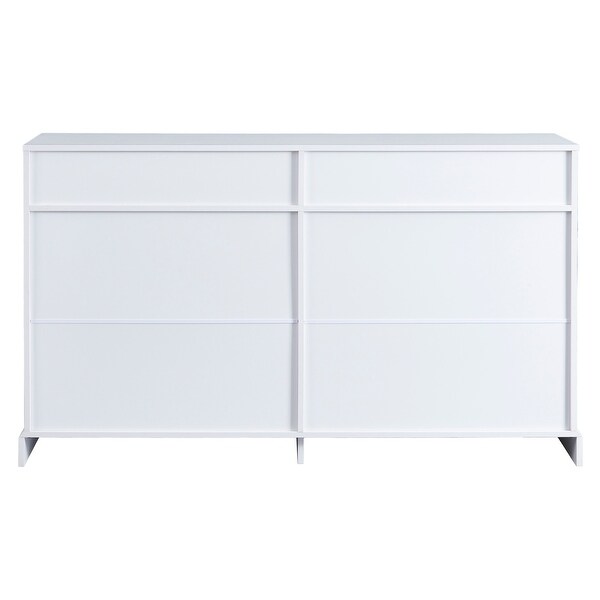 White Wood Entryway Console Table Storage Sideboard with 2 Drawers