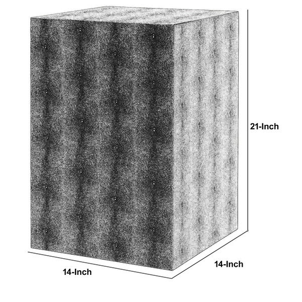 Side Table with Square Frame and Faux Shagreen Accent, Gray