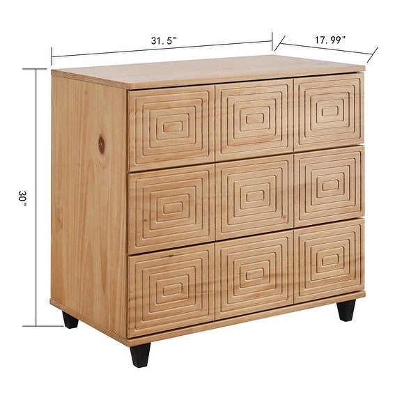 BIKAHOM Solid Wood 3 Drawer Dresser for Bedroom, Storage Organizer for Hallway,Stylish Dressers, Side Table for Living Room