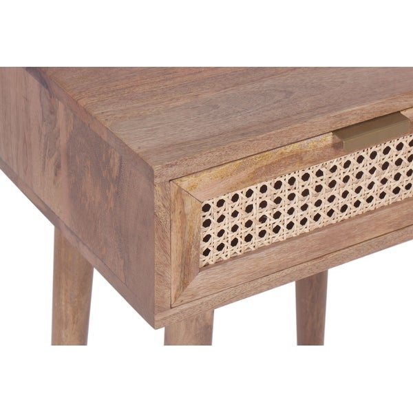 Sedona Mid-Century Modern 1-Drawer Acacia Side Table, Light Brown