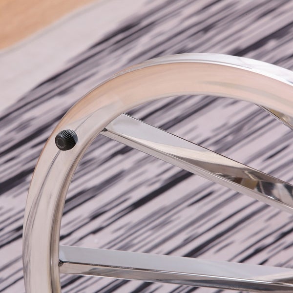 Round Glass Top Side Table with Stainless Steel Frame for Living Room, Modern Spiral Center Table Small Coffee Table End Table