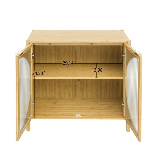 Bamboo 2 door cabinet, Buffet Sideboard Storage Cabinet, Buffet Server Console Table