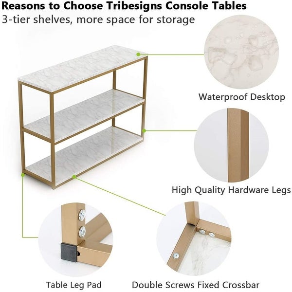 3-Tier Sofa Console Table, Vintage Entry Table