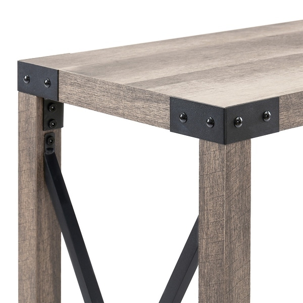 Farmhouse Entry Table, Industrial Sofa Table with 2 Tier Console Table