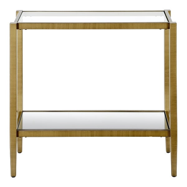 Hera 24'' Rectangular Side Table with Glass Shelf