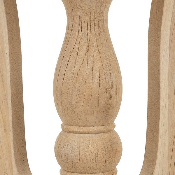 28 Inch Round Side Table, Turned Legs, Classical Style, Wood Grain, Brown - 23.6L x 23.6W x 27.6H, in inches