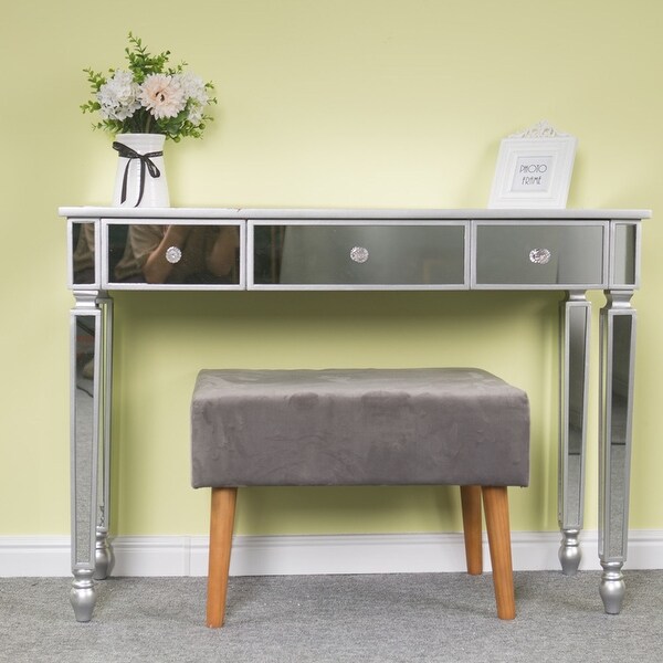 3 Drawers Mirror Table Dressing Table Console Table,Foyer Sofa Table Narrow for Entryway, Living Room, Hallway - 41.73