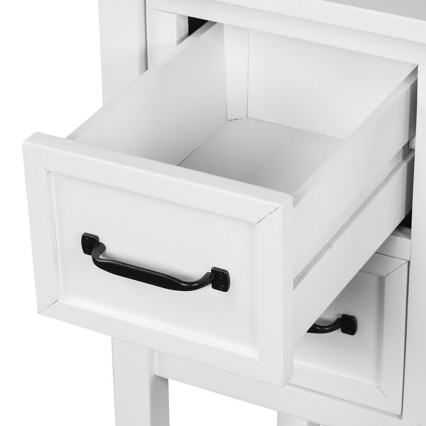 Console Table with 4 Drawers, 1 Cabinet and 1 Shelf