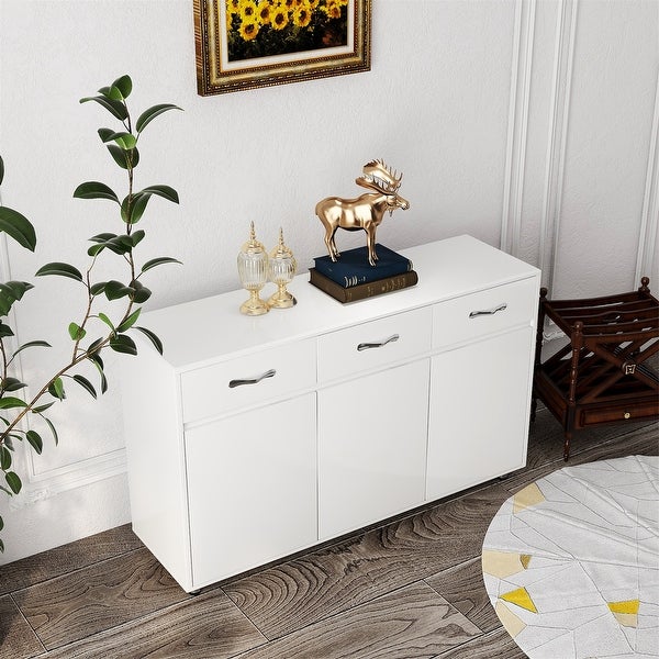 Three Doors Side Table-Grey,3 Times Painting Process,Simple design