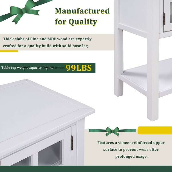 45'' Modern Console Table with 2 Drawers, 2 Cabinets and 1 Shelf