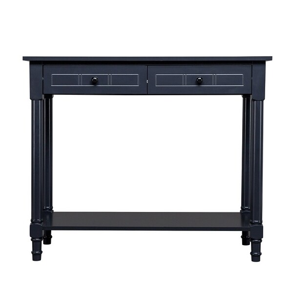 2-Tier Console Table with 2 Drawers, Sofa Table with Storage Shelves