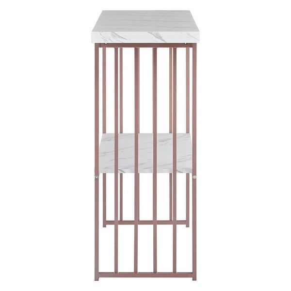 Modern Console Table, Entryway Table with 2 Shelves, Metal Frame