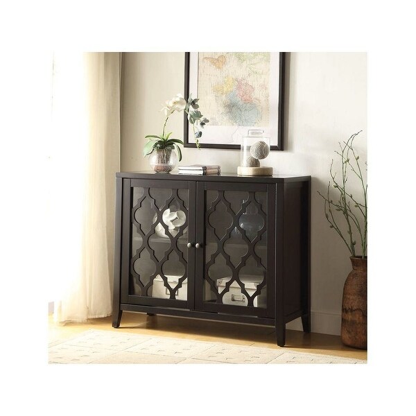 （Preferred Choice Furniture)Double Door Console Table in Black ,Foyer Sofa Table Narrow for Entryway, Living Room, Hallway - 34