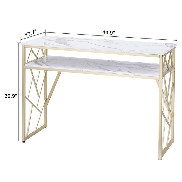 ivinta Modern Narrow Console Table with Storage, White Entryway Table