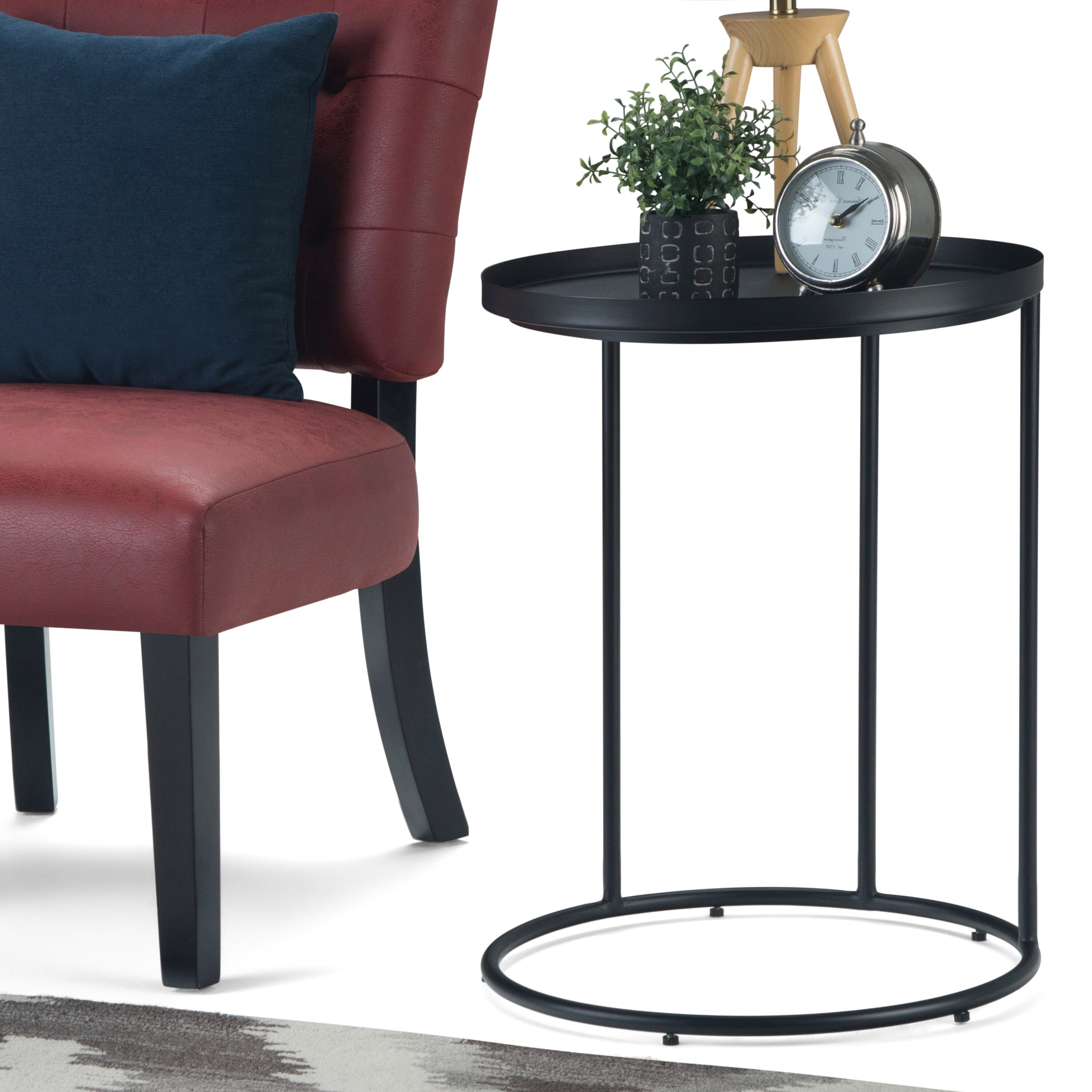 WYNDENHALL Lipton Industrial 18 inch Wide Metal Accent Side Table in Black, Fully Assembled - 18