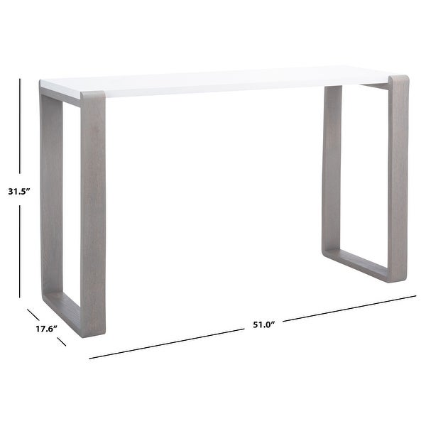 SAFAVIEH Modern Bartholomew White/ Grey Lacquer Console Table - 51