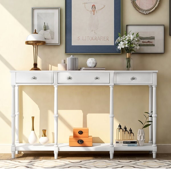 Console Table,Classic Entryway Table with Storage Shelf and Drawer