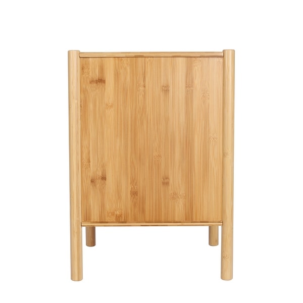 1 Door nightstand,Bamboo Mid Century Modern Nightstand