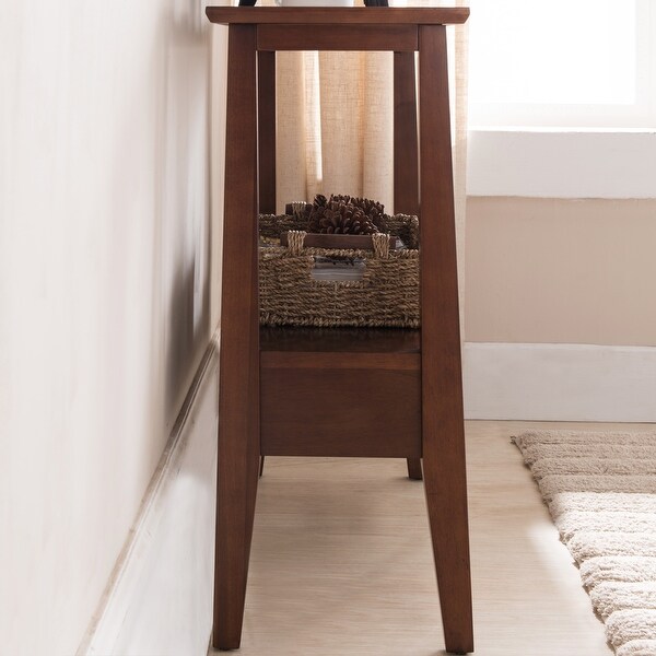 Leick Home 10434 Delton One Drawer Hall Console with Shelf, Sienna