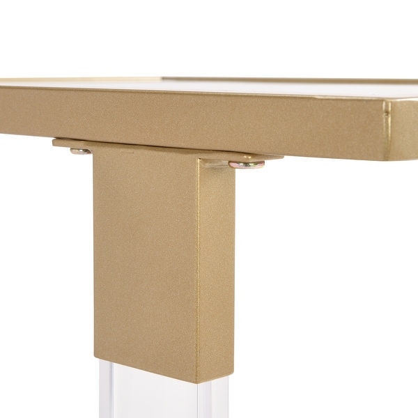 Sofa Table,Glass Top C Shape Square Table