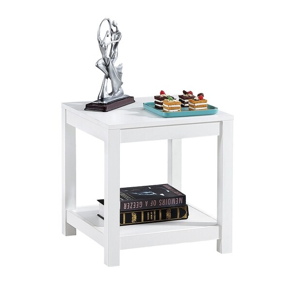 Side table , 2-tier Small Space End Table with Storage Shelf