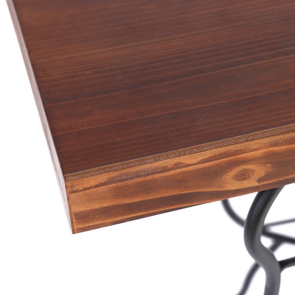 Butterfly Black and Brown Metal and Wood Accent Table - 31.25