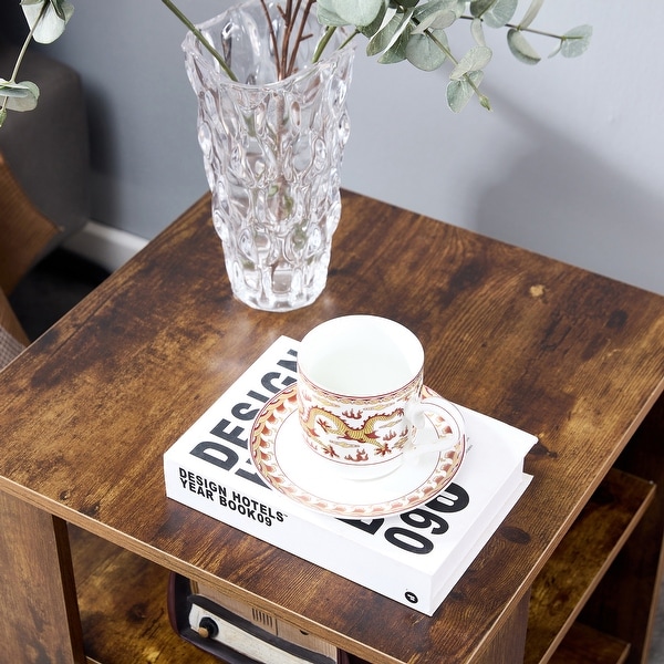 Square Side Table, 3-tier End Table