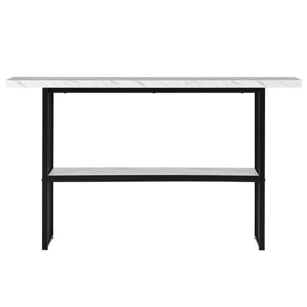 63'' Console Table with 2 Shelves, Extra Long Entryway Table with Metal Frame