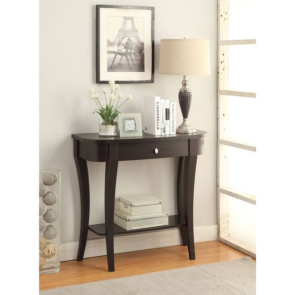 Newport 1 Drawer Console Table with Shelf, Espresso